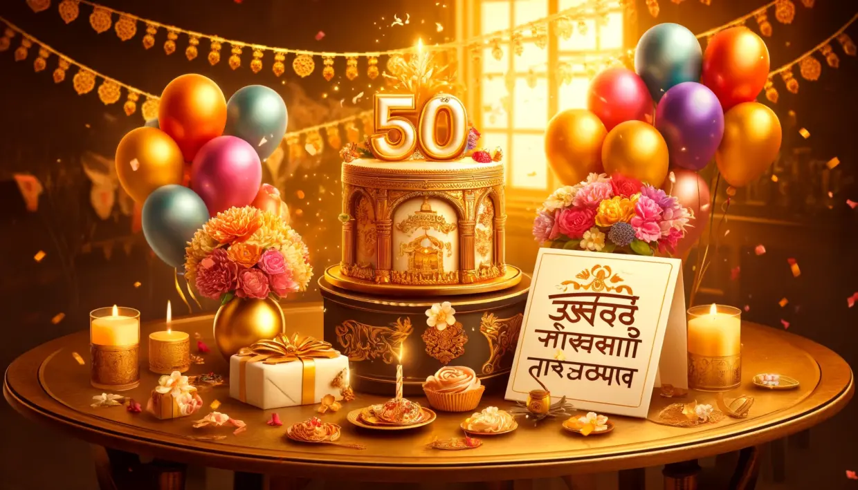 Celebrating Milestones 50th Birthday Wishes in Marathi