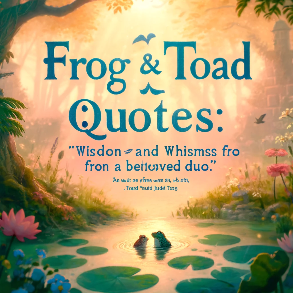 Frog and Toad Quotes Wisdom and Whimsy from a Beloved Duo