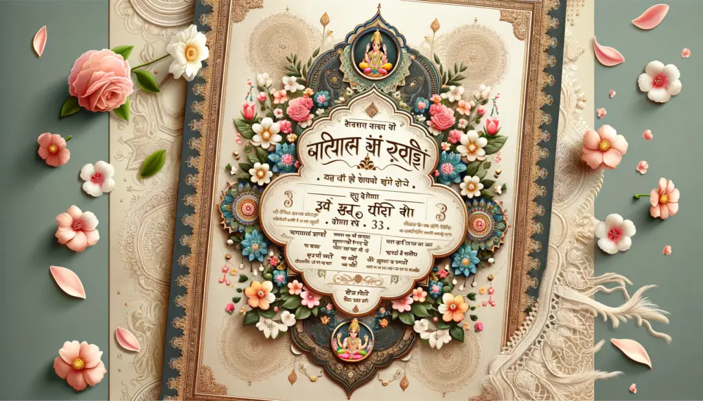 hindu marriage hindi language wedding card matter in hindi