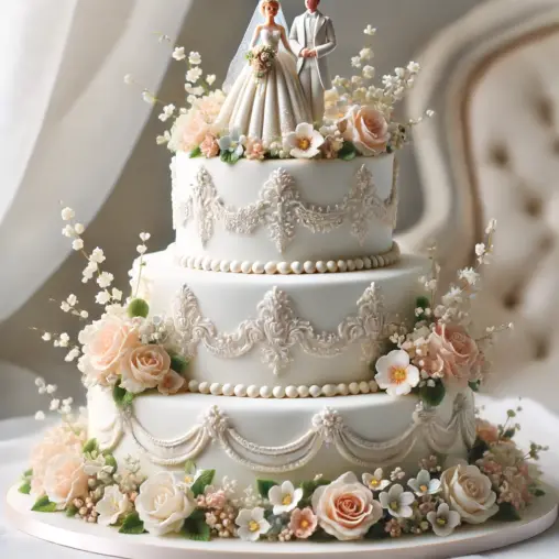 3 tier wedding cake