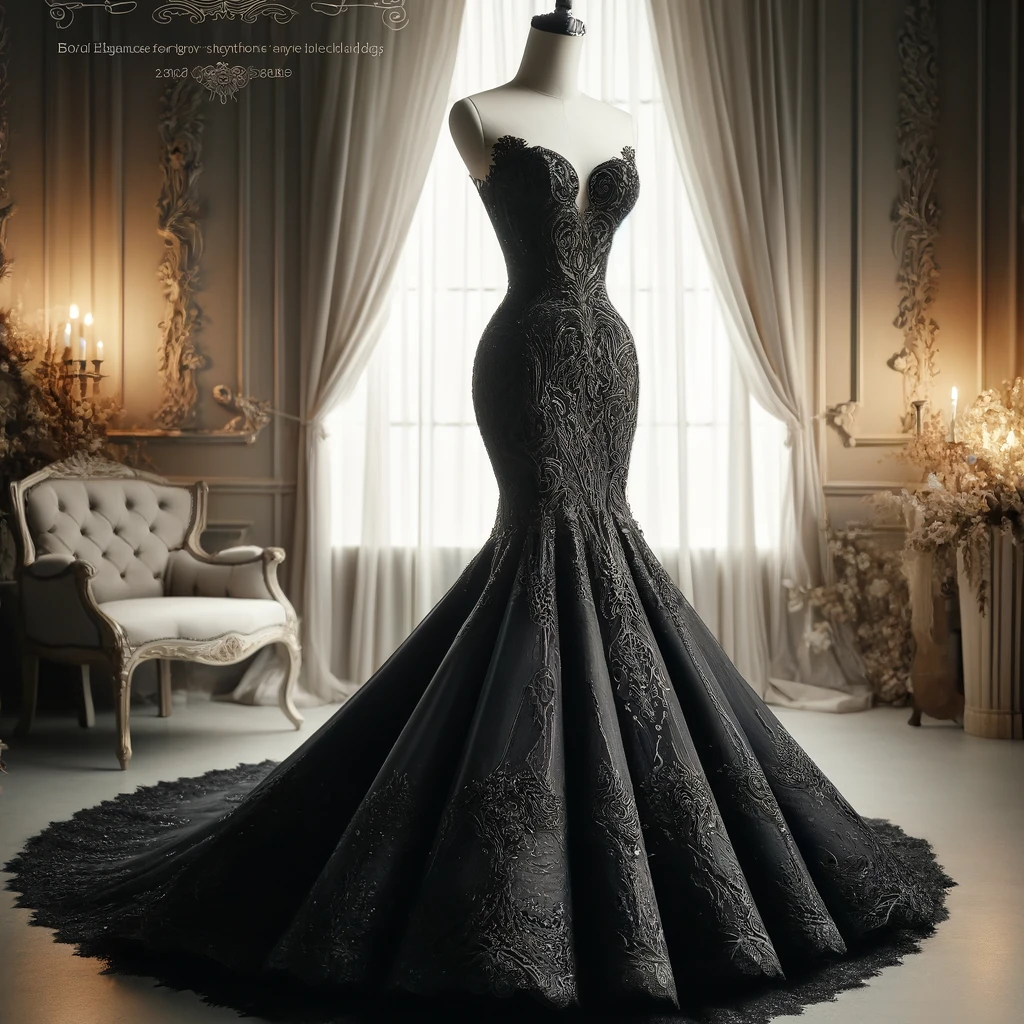 Black Mermaid Wedding Dress Bold Elegance for Your Special Day