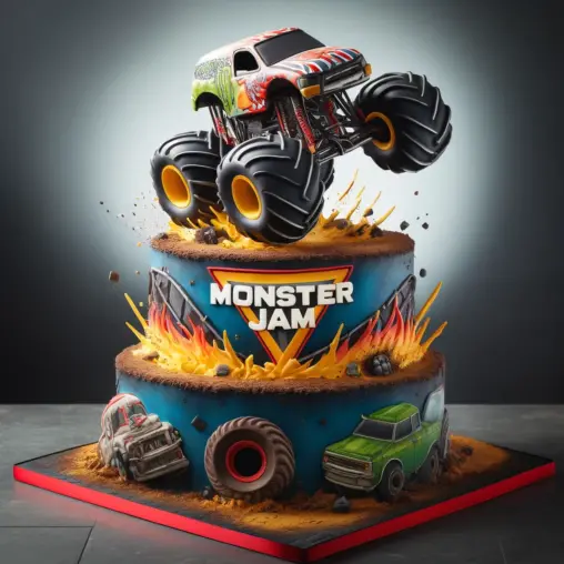 monster jam birthday cake